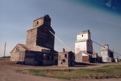 Grain elevators are a plenty along the route. Here in Carter, MT three prairie skyscrapers adorn the otherwise unremarkable horizon.