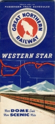 The 1957 Employee timetable indicate a daily east and west freight, local passenger and the daily Western Star.
