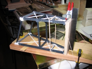 Here is another flavor of the rigging I used to hold the tower assemblies in place.