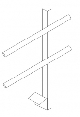 The railing post assembly are constructed of two pieces of styrene angle stock.