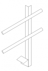 The railing post assembly are constructed of two pieces of styrene angle stock.