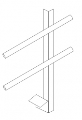 The railing post assembly are constructed of two pieces of styrene angle stock.