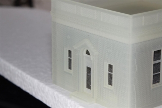 A closeup shows the detail possible with the the 3D printing process.